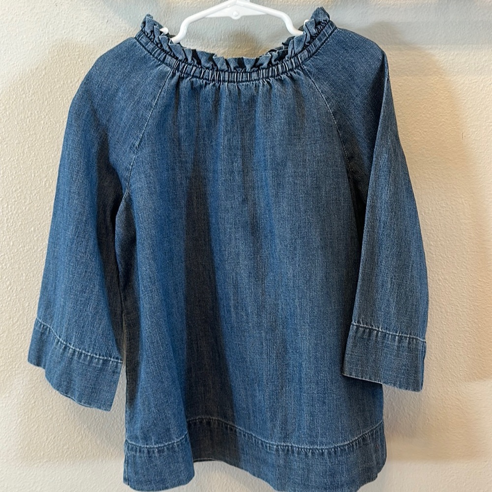 Crewcuts, denim tunic top, size 6–7, excellent condition
